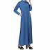 Front open abaya with Tie-ribbon- French Blue Front open abaya with Tie-ribbon- French Blue